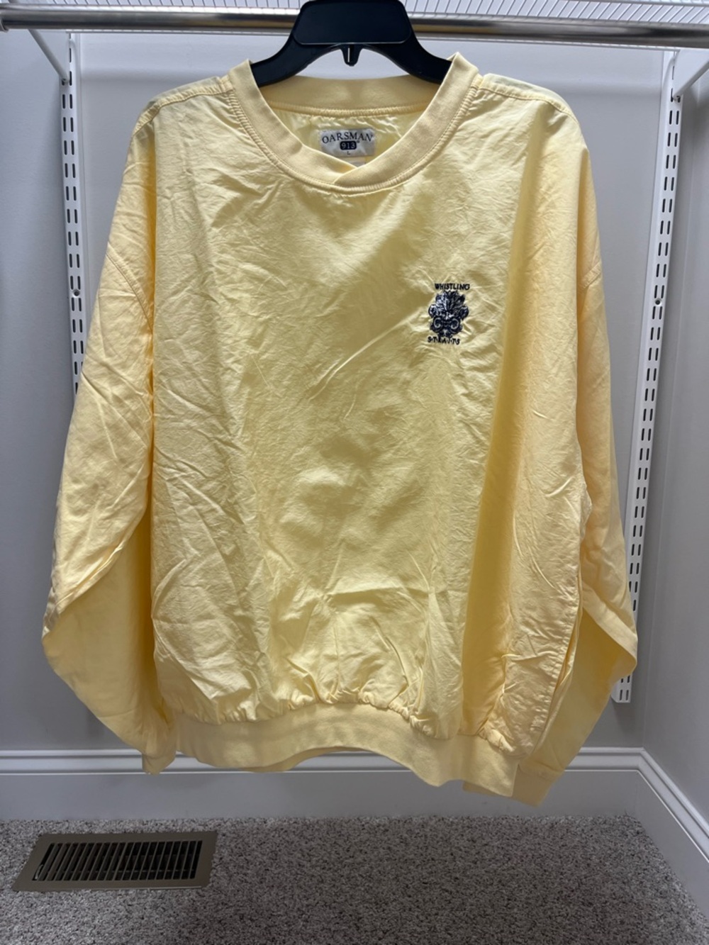 Oarsman Light Yellow Crewneck Whistling Straights Sweatshirt, size large